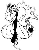 coloriage cruella attrape un chiot dalmatien